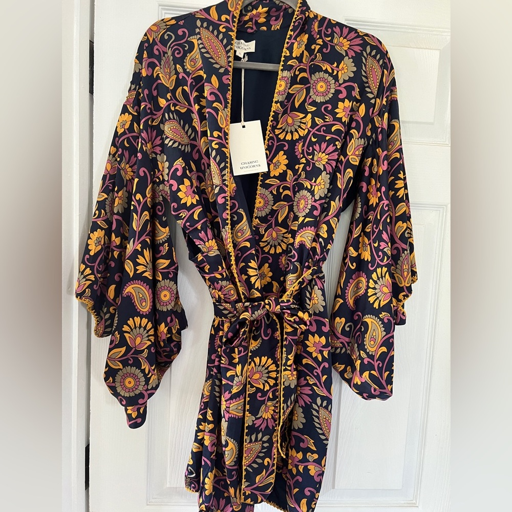 Chasing unicorns kimono wrap dress one size